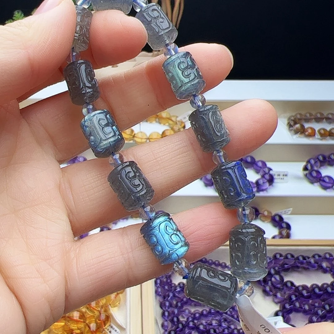 手链拉长石未镶嵌灰月光22.88