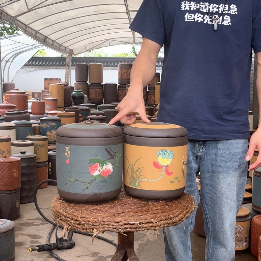 紫砂茶叶罐2个7 饼茶叶罐