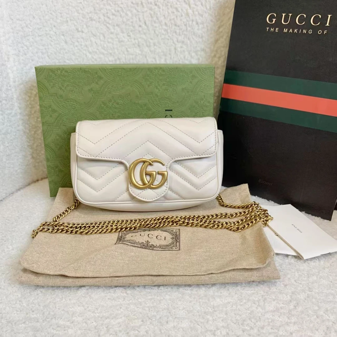 99新 GUCCI/古驰 壹臻/白金mini马蒙 97145118
