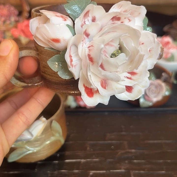 财***贝千玺造物牡丹咖啡杯