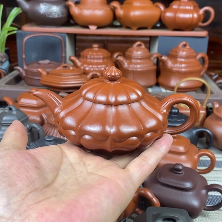 紫砂茶壶合菱220cc原矿赵庄朱泥特价