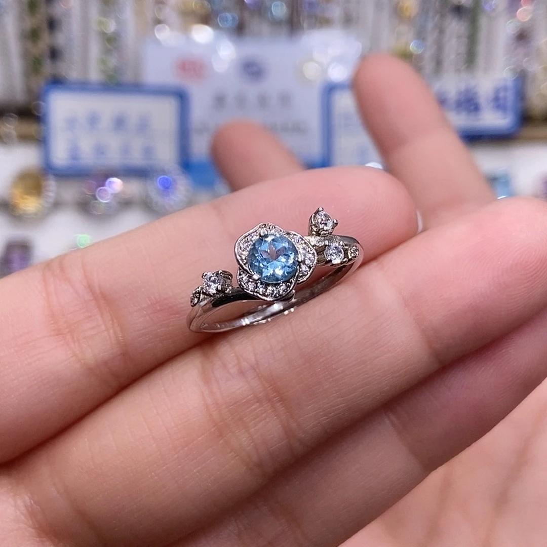 紫晶戒指银S925镶嵌
