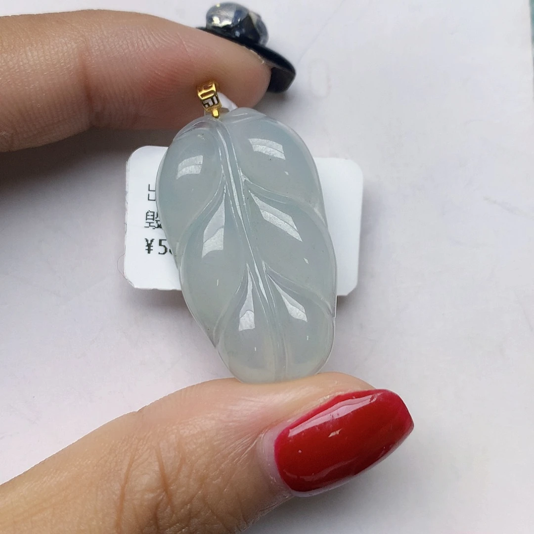 翡翠18K金镶嵌颈饰天然翡翠