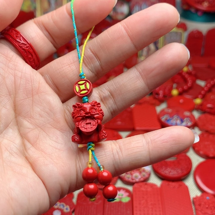 天然辰砂工艺品朱砂手机坠
