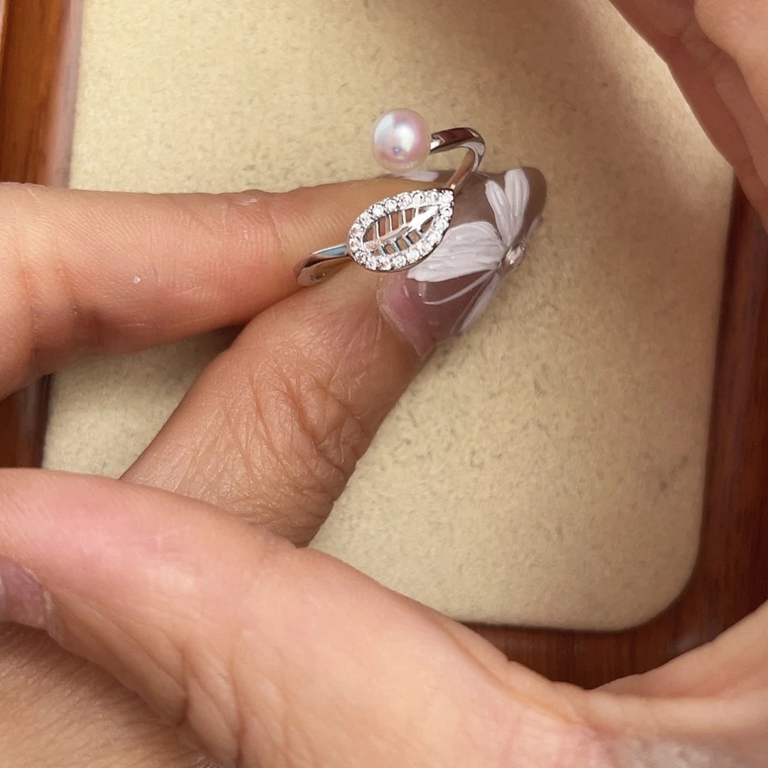 海水珍珠戒指银S925镶嵌