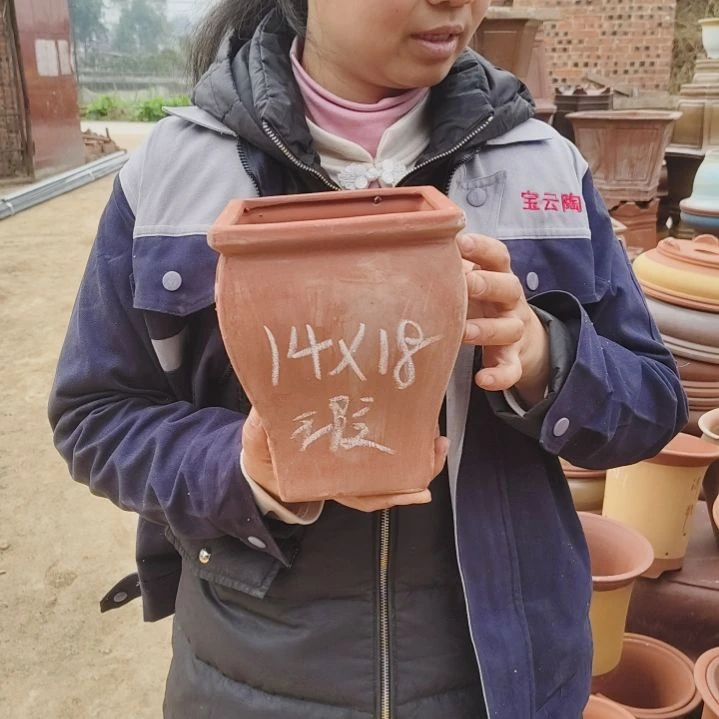 陶四方高18口径14素霞一个
