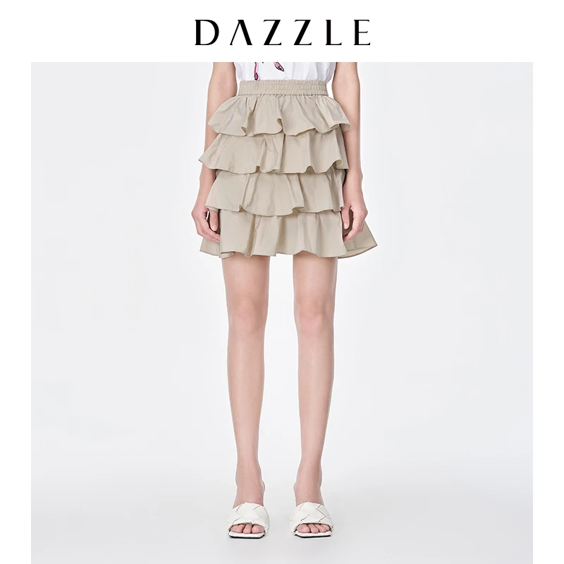 【丫头】刘雯同款DAZZLE地素21夏新款花边a字半身裙短裙2D2S2251L