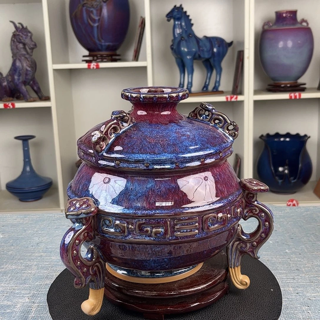 瓷片摆件……千秋如意鼎！无礼盒