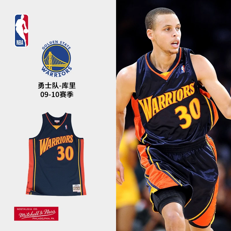 【NBA球衣】Mitchell&Ness勇士队库里2009-10赛季蓝色客场球衣