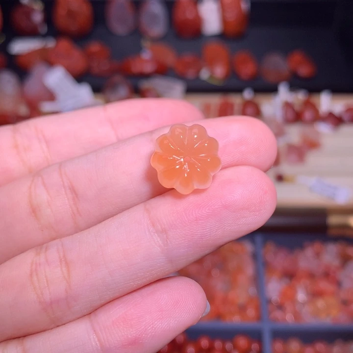 南红玛瑙未镶嵌珠宝半成品南瓜珠