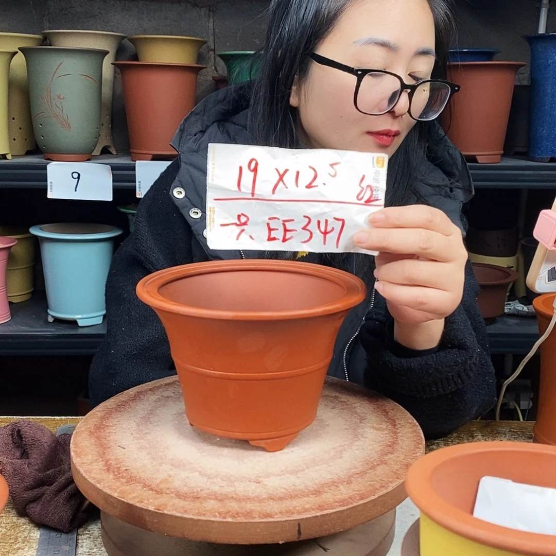 紫砂一只花盆货号EE347