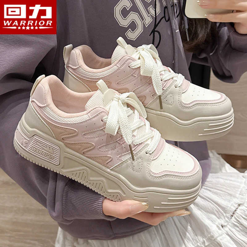 回力女鞋板鞋2025春季新款休闲百搭厚底增高网面透气女士小白鞋子