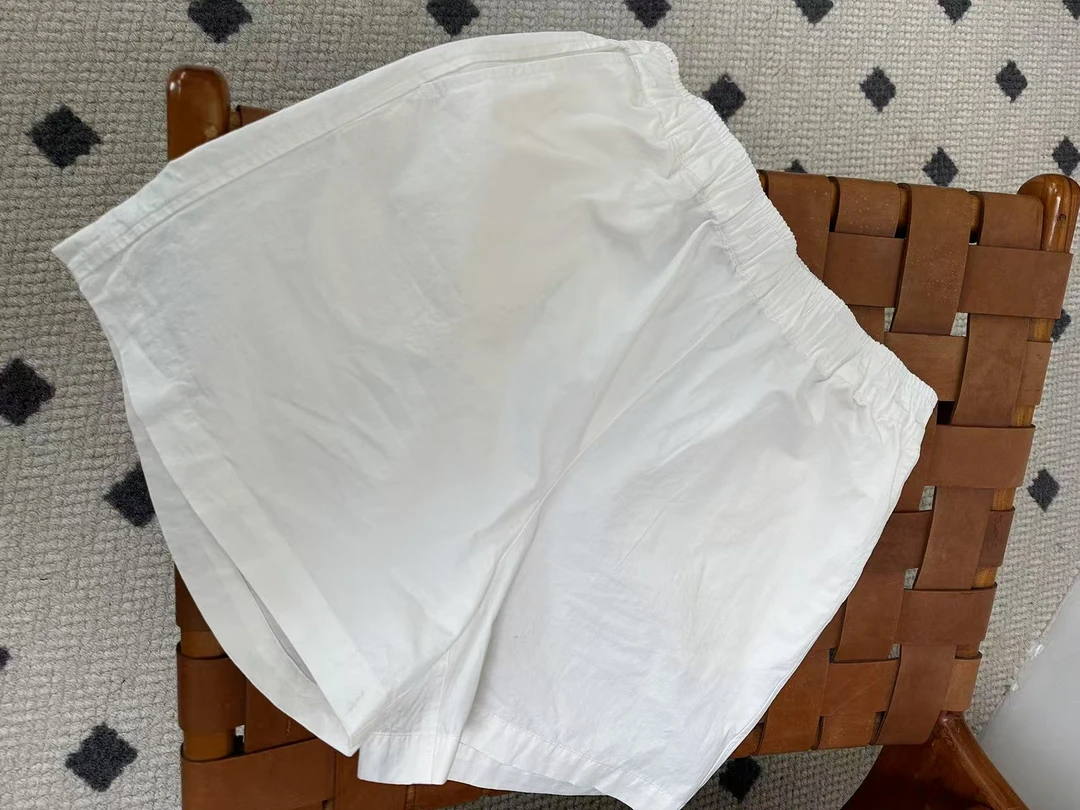 大禾自制:纯色中高腰韩版短裤夏款