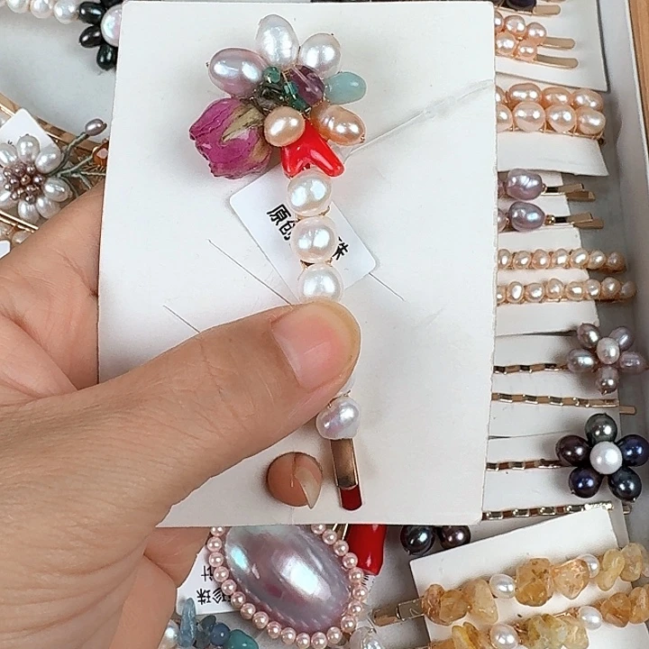 淡水珍珠发饰未镶嵌