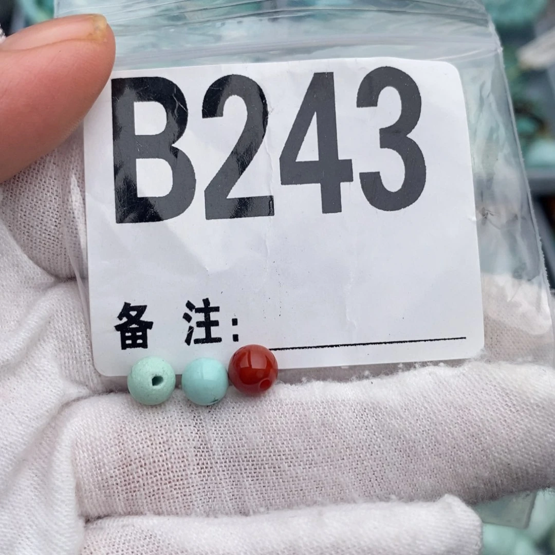 未镶嵌卡6圆珠一对南红玛瑙