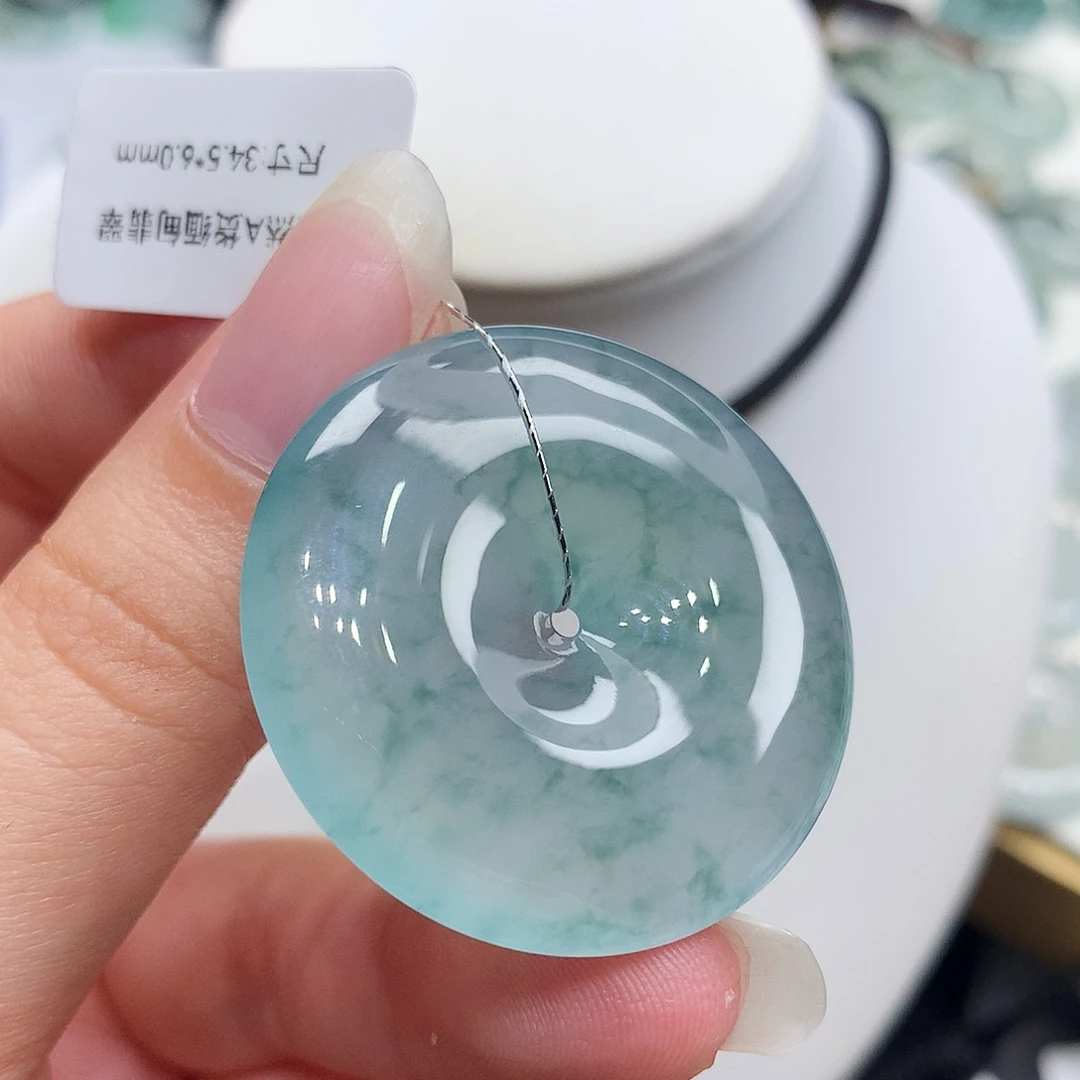 翡翠未镶嵌胸饰翡翠92，34.5/6