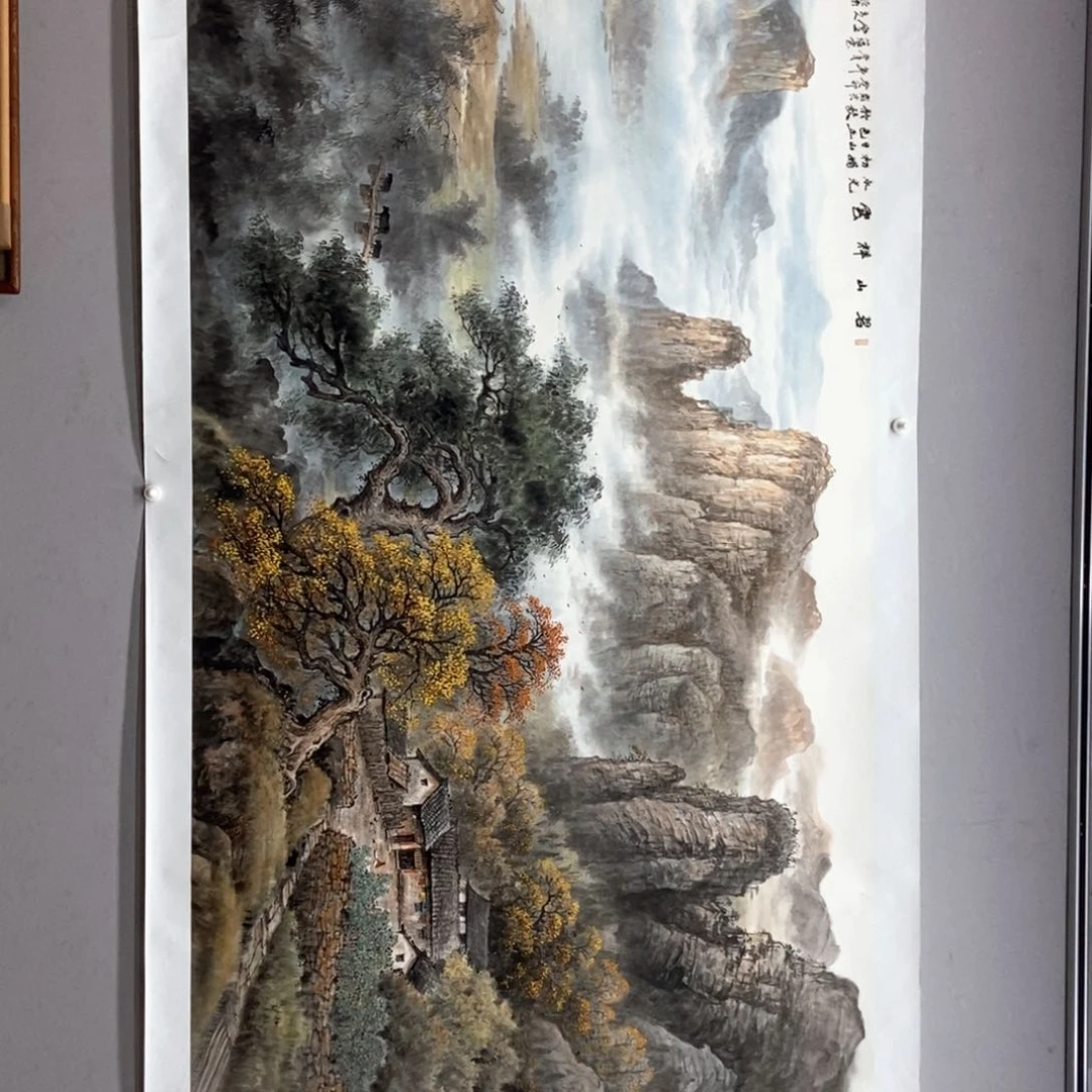 国画周顺良小八尺真人真品