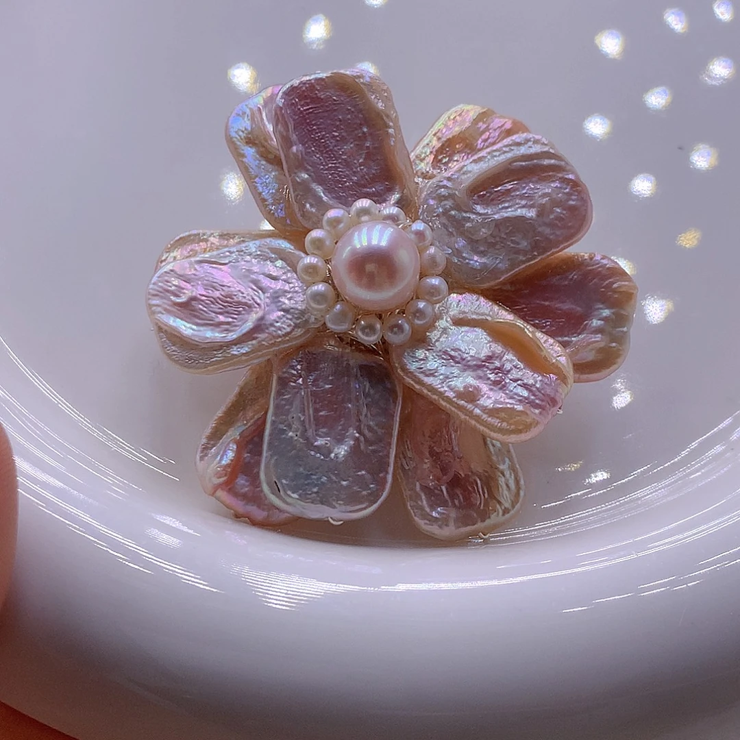 未镶嵌耳饰淡水珍珠胸针