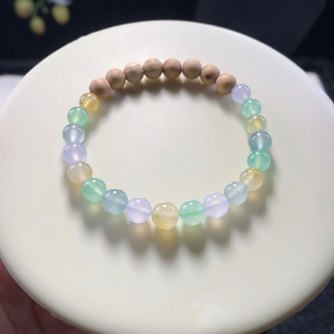 翡翠未镶嵌手链卡6梦幻马卡龙