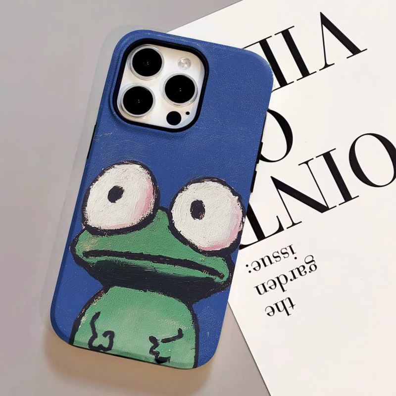 搞怪青蛙iphone16手机壳苹果15promax华为13小米14适用oppo男一加