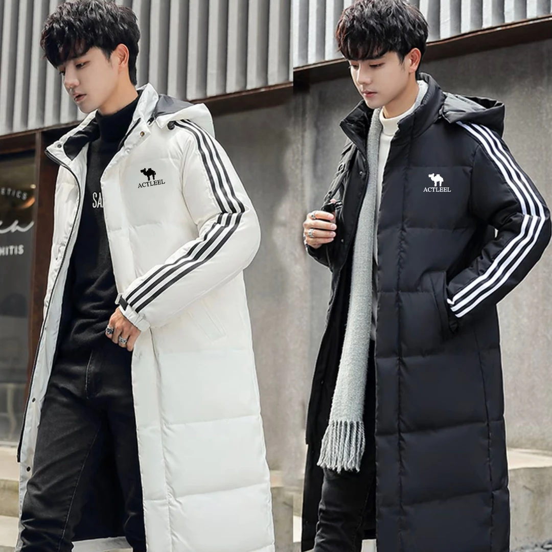 ACTLEEL连帽休闲长款冬季合格品男士长款韩版羽绒服韩版过膝
