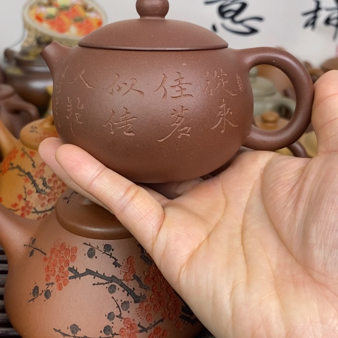 紫砂茶壶180ccccc深井紫泥西施兰花