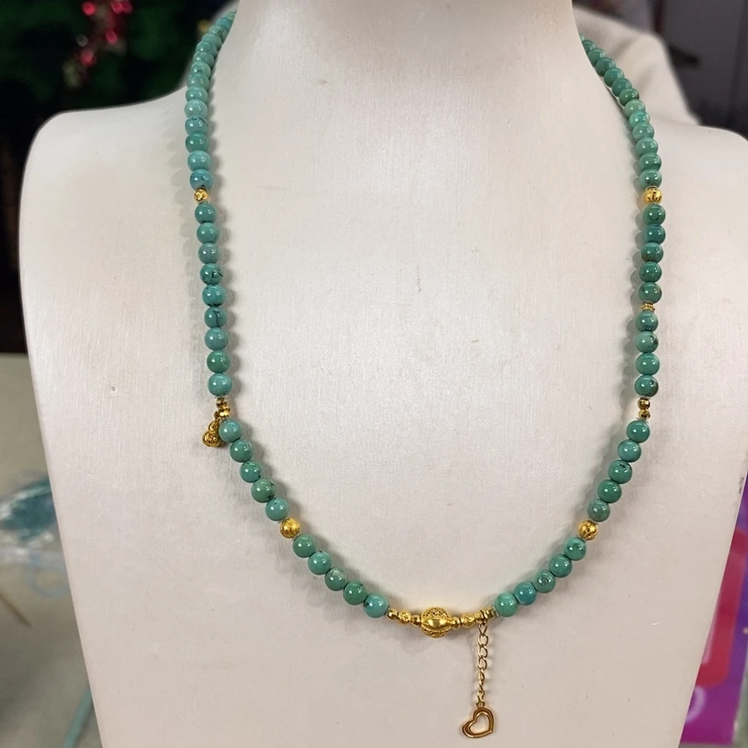 绿松石18K金镶嵌珠宝奇石