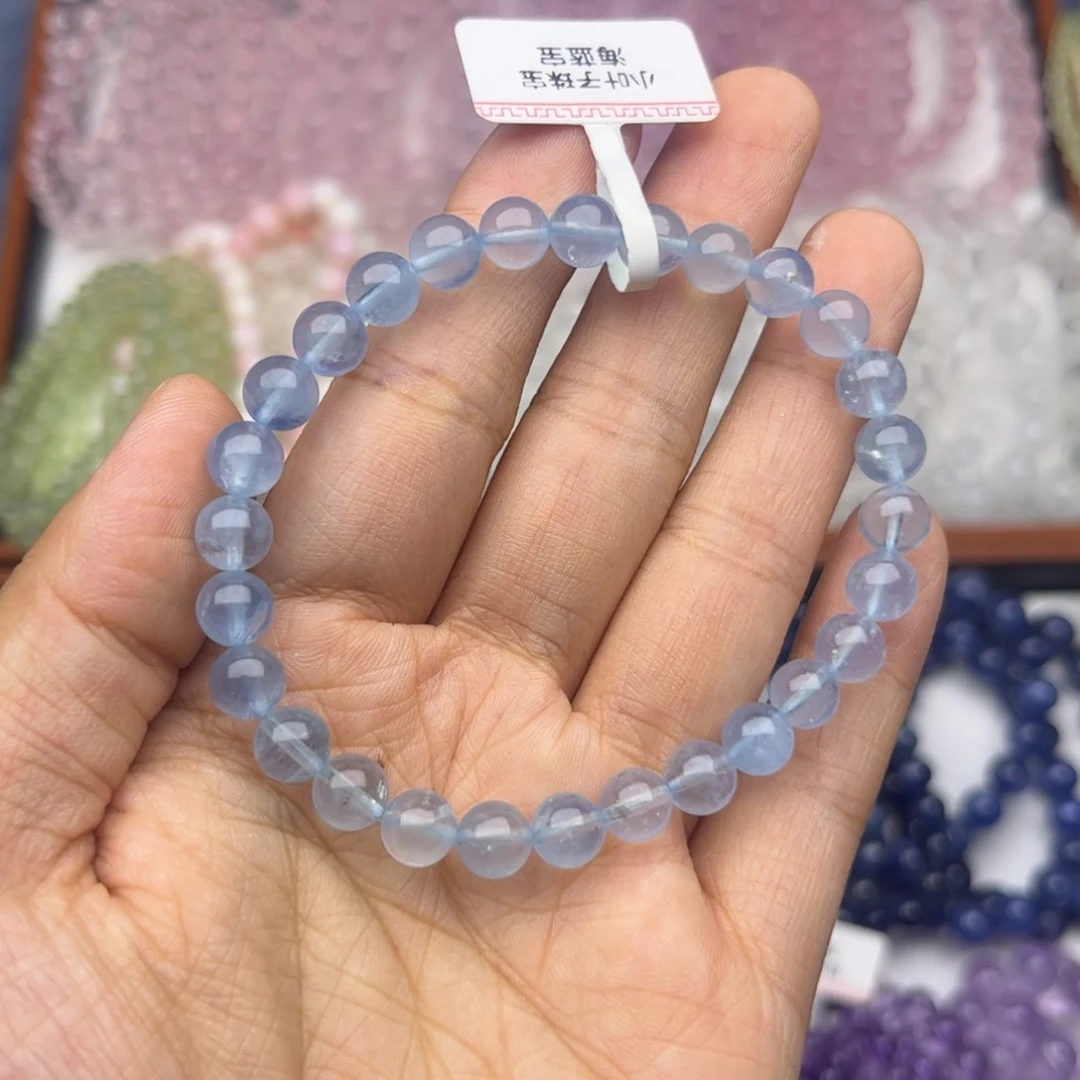 星****水晶手链未镶嵌6mm 海蓝宝