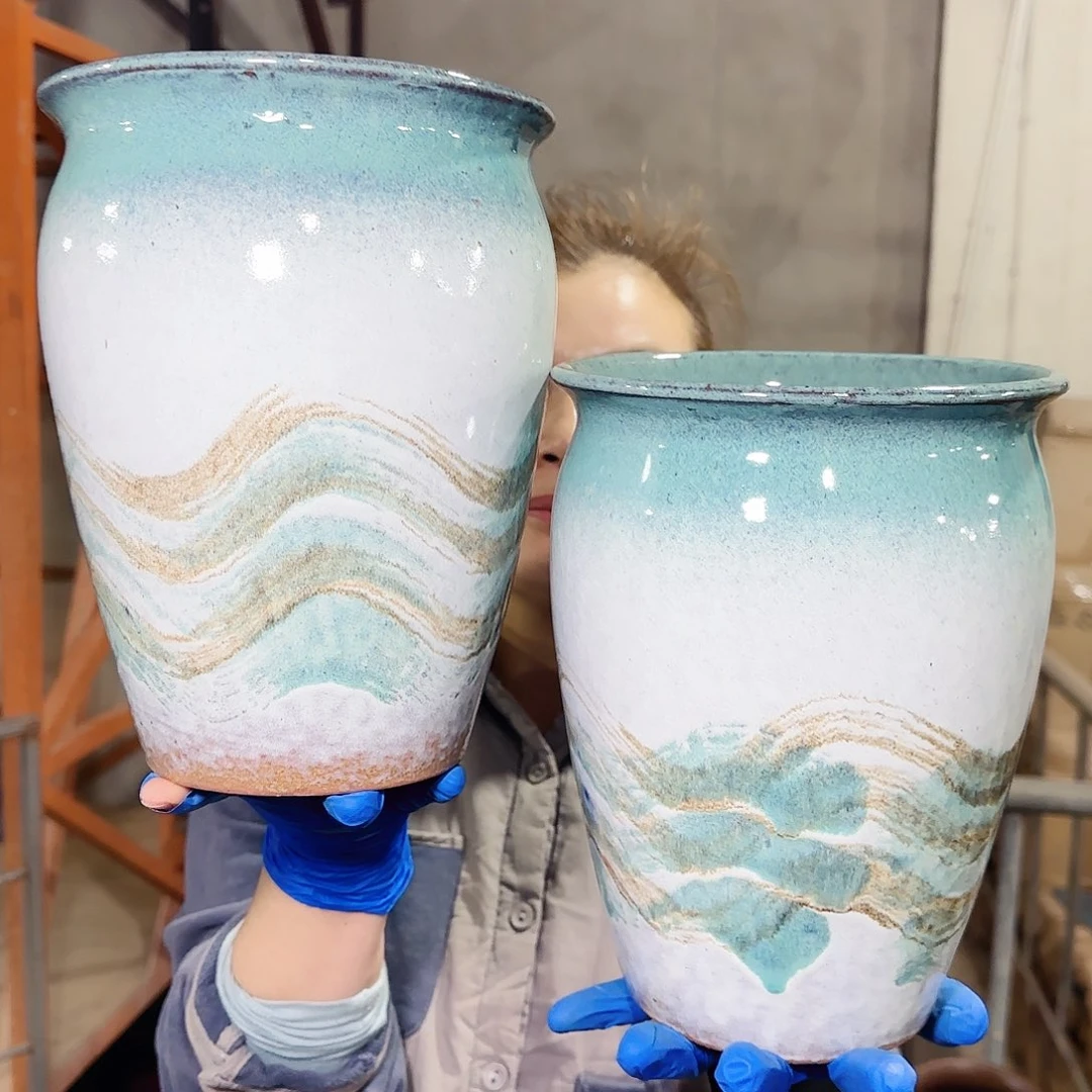 紫砂花盆高24口17 微瑕