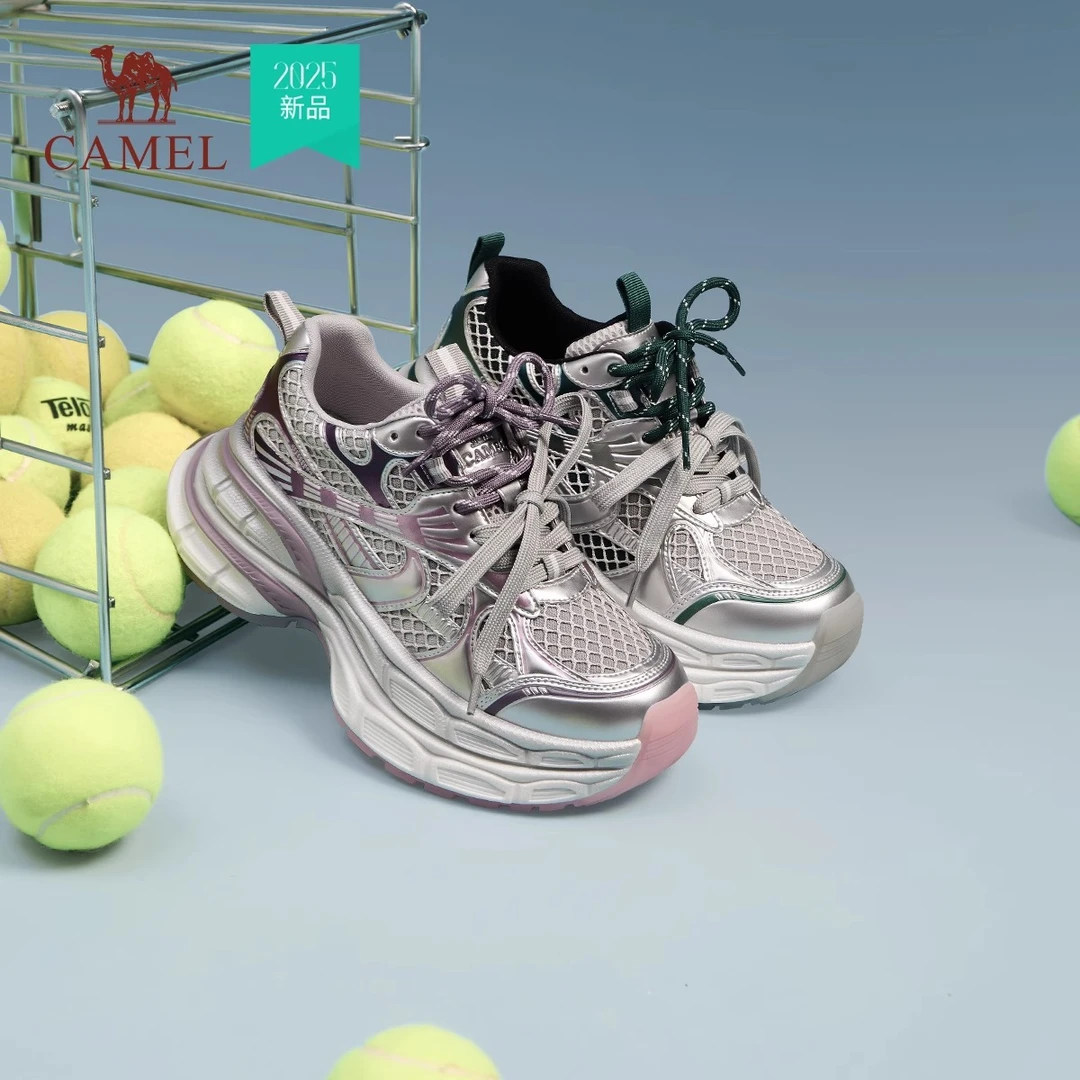 【银月渔网款】骆驼银月户外复古老爹鞋25夏季款百搭增高透气运动鞋