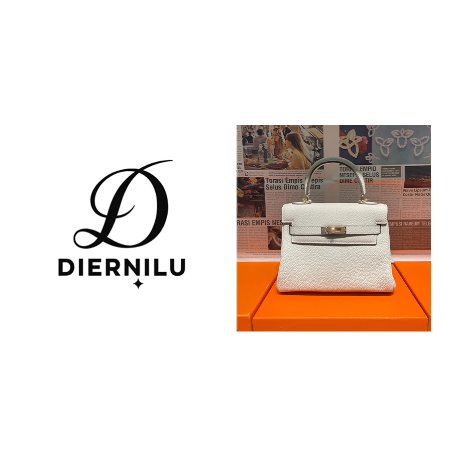 【晚晚真皮高定】22CM原创高定真皮-奶昔白金扣二代软KL-J062