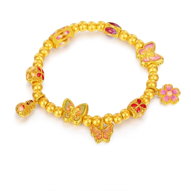 福满圆珠宝1  足金999投资金 蝴蝶葫芦手串