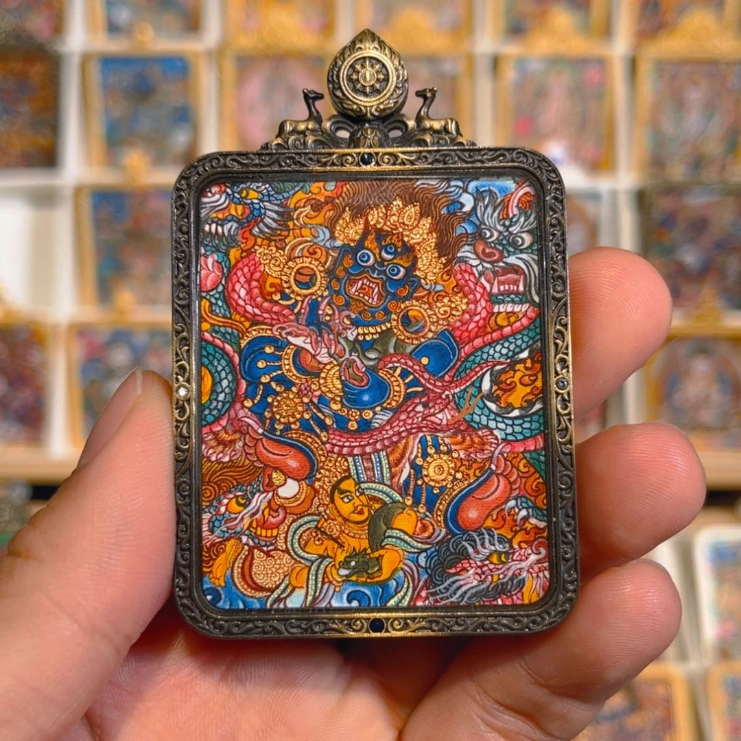 松*巴热贡纯手绘唐卡黑财神