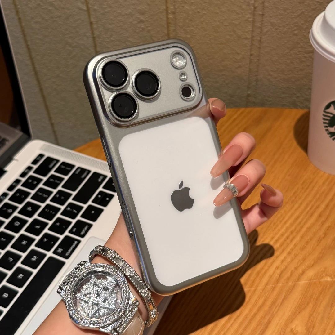 飞虎胜简约电镀自带镜头膜适用iPhone17手机壳苹果17promax磨砂PC