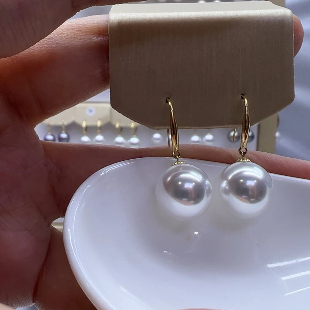 淡水珍珠耳饰18K金镶嵌