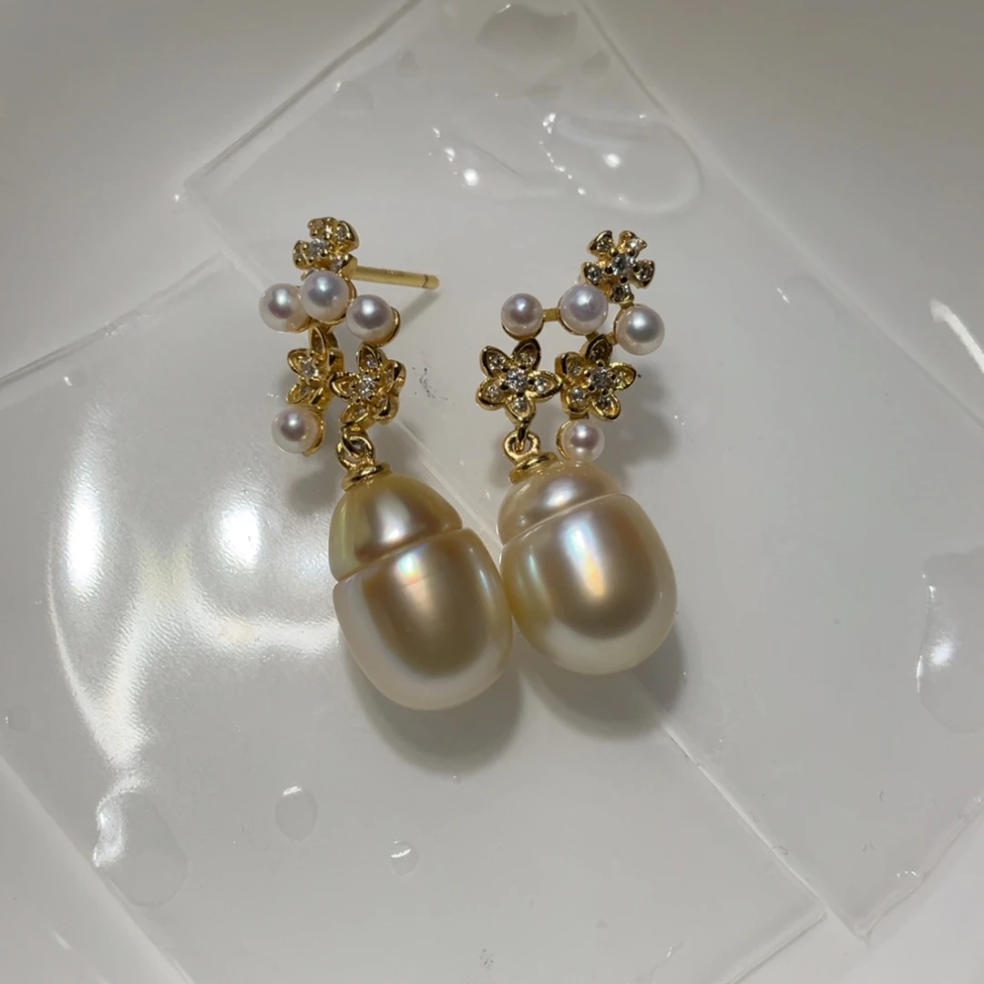 *****耳饰海水珍珠银S925镶嵌