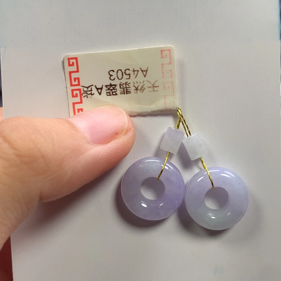 ****g翡翠未镶嵌耳饰甜甜圈