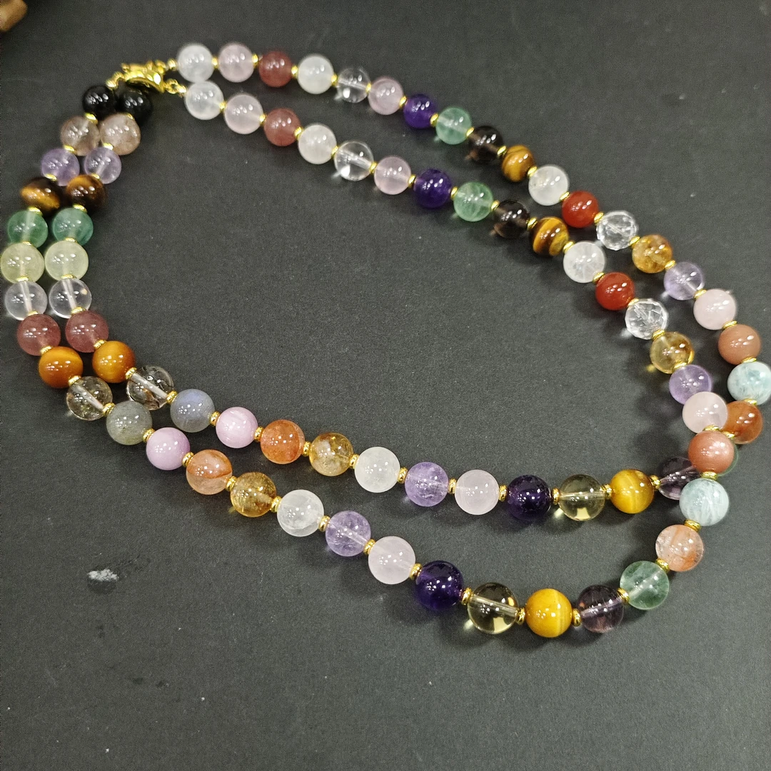 天然原创水晶项链 多样性发一件 约9mm 8369CF