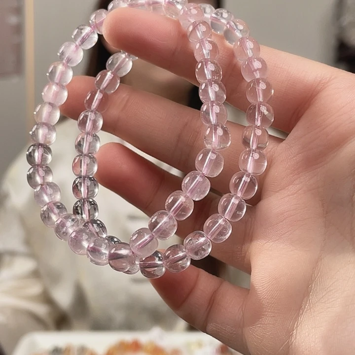 未镶嵌水晶手链粉水晶6