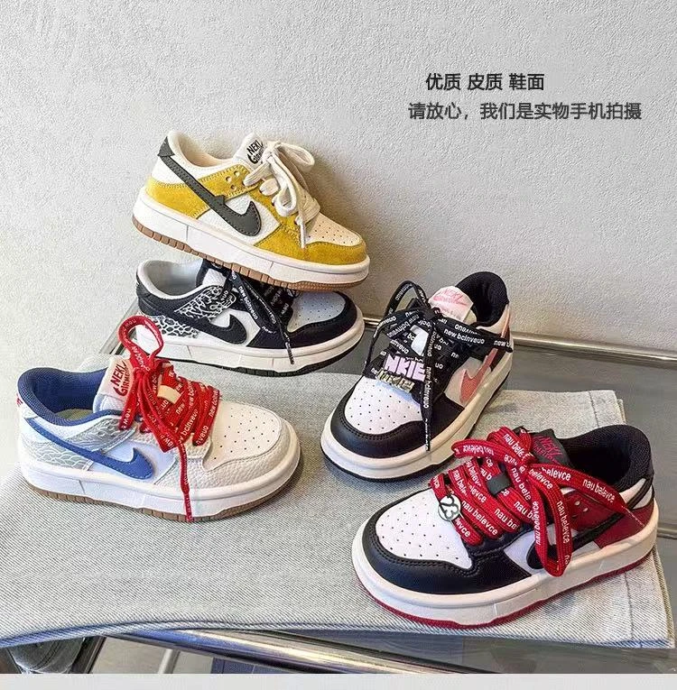 AJ童鞋百搭运动鞋女童2025新款早秋季儿童鞋子低帮板鞋男童AJ潮鞋