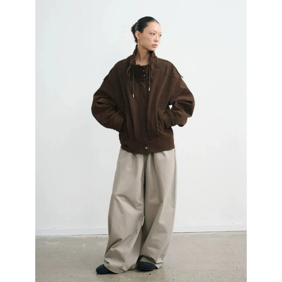 LINY LIBERTY 25AW 复古设计感宽松立领抽绳夹棉外套E16259074