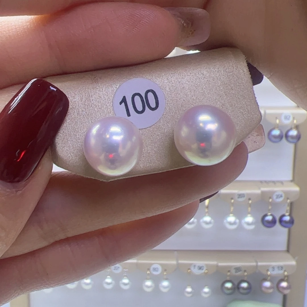 淡水珍珠耳饰18K金镶嵌