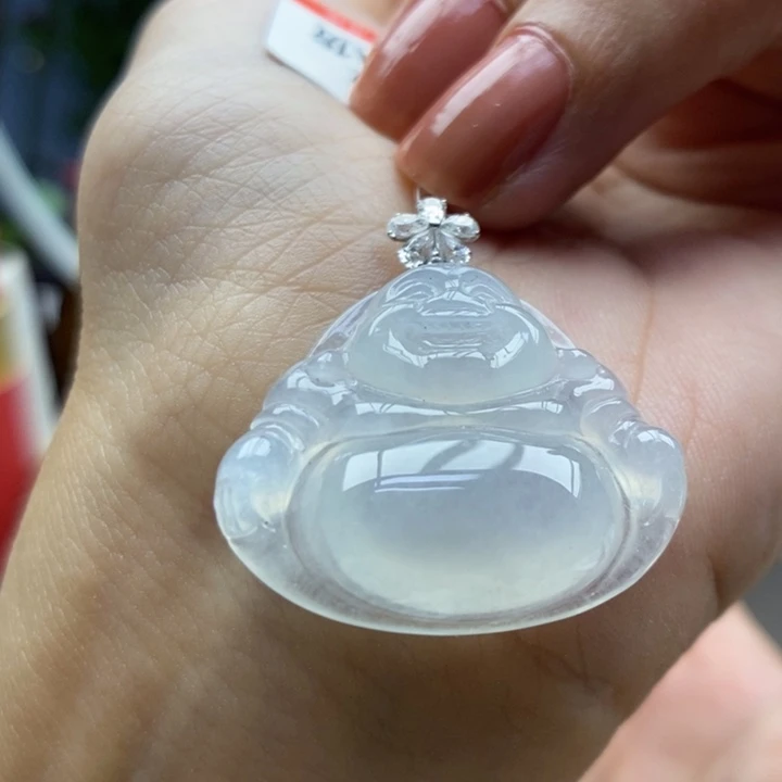 翡翠18K金镶嵌颈饰吊坠49