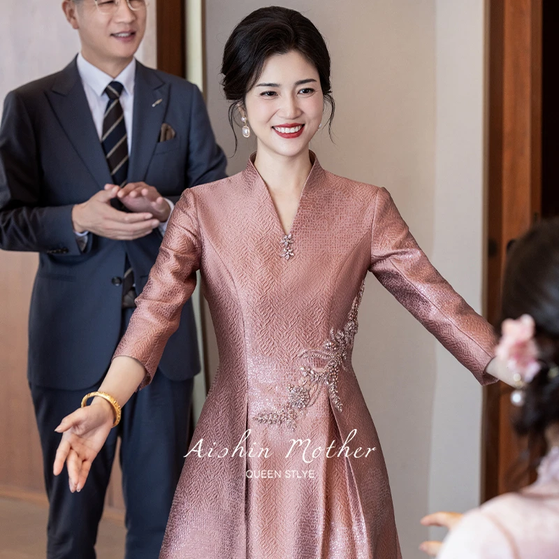 艾诗霓【锦禧】喜婆婆结婚妈妈装2025秋冬新款优雅新中式宴会礼服裙