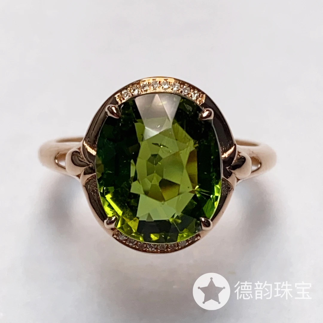 18K金镶嵌碧玺戒指 约4.35ct