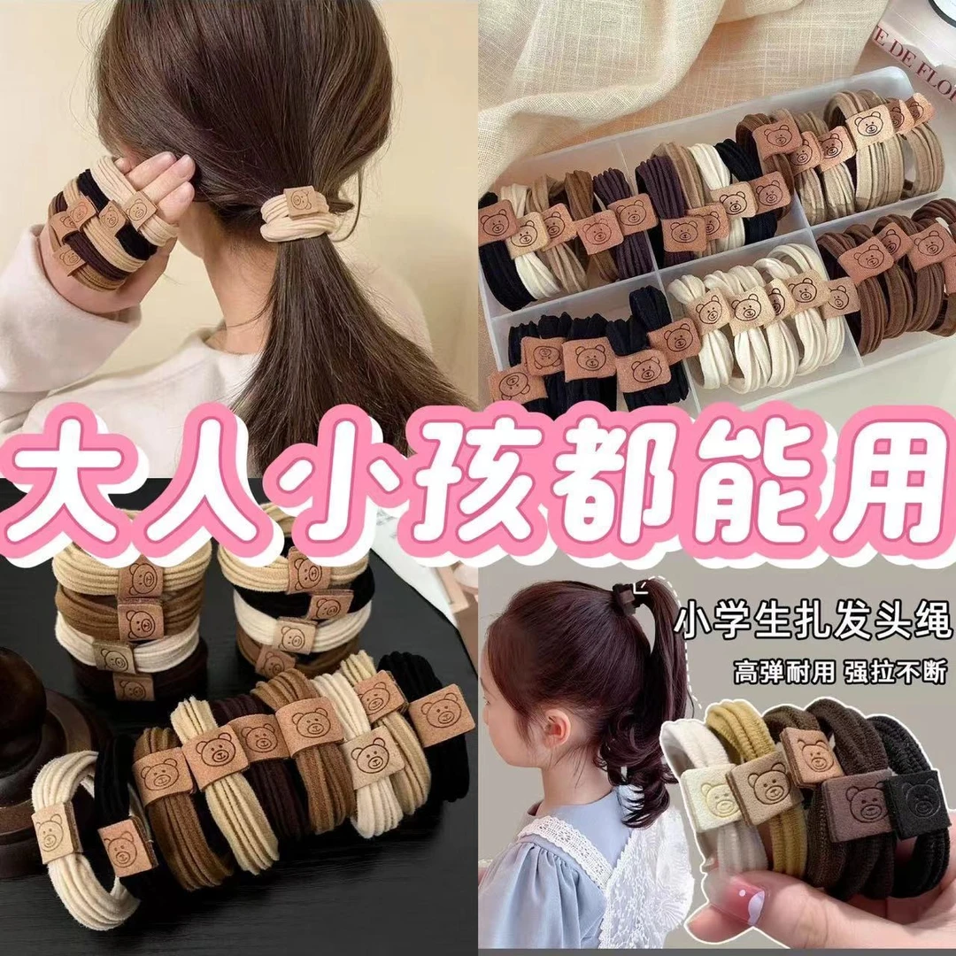 女发圈日韩原创设计蝴蝶结发绳素款高弹力手工甜美风秋冬发饰