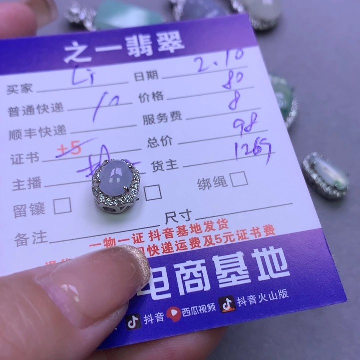 翡翠颈饰银S925镶嵌L****彩