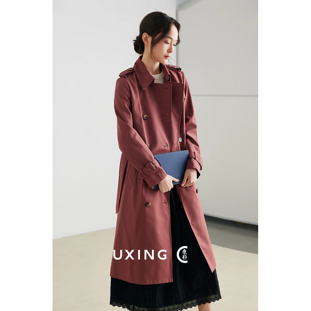 原形优雅气质设计感风衣女2026春季休闲中长款韩版显瘦U89408