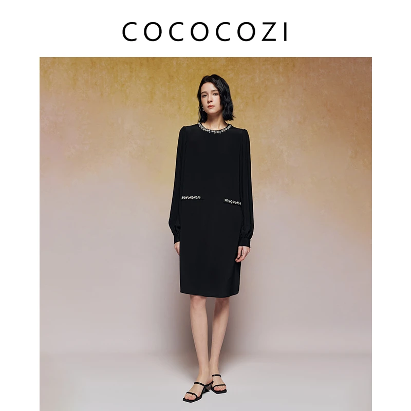 【梦诗专属】春夏新款42姆米真丝气质高奢风连衣裙242CO020L