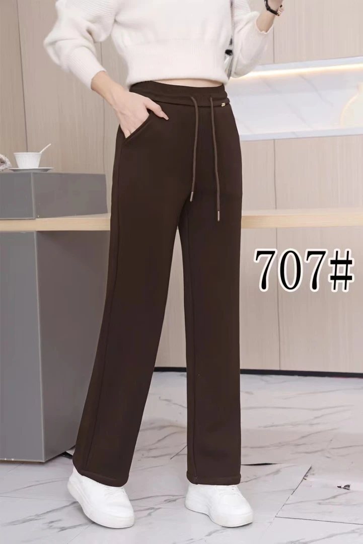 女士加绒加厚时尚直筒裤707-A539